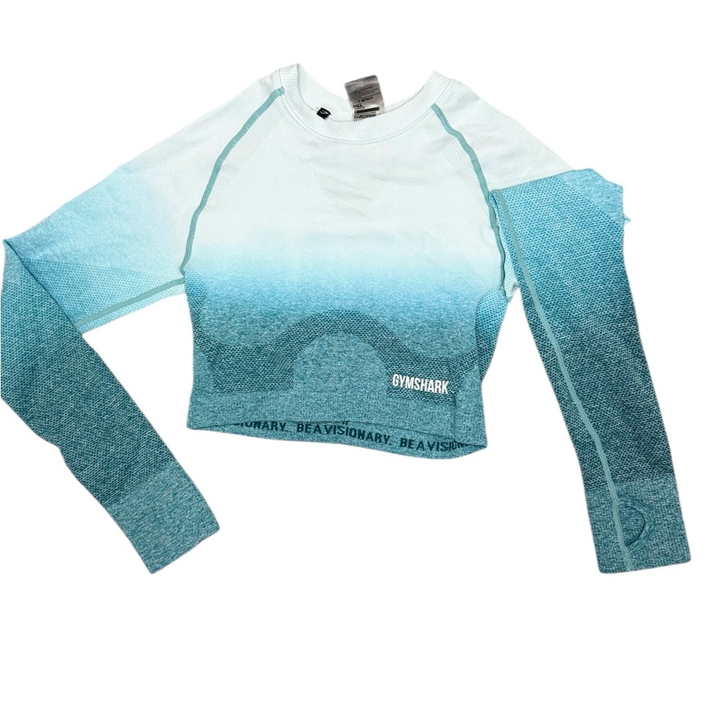 Gymshark Adapt Ombre Seamless Long Sleeve Crop Top size small‎